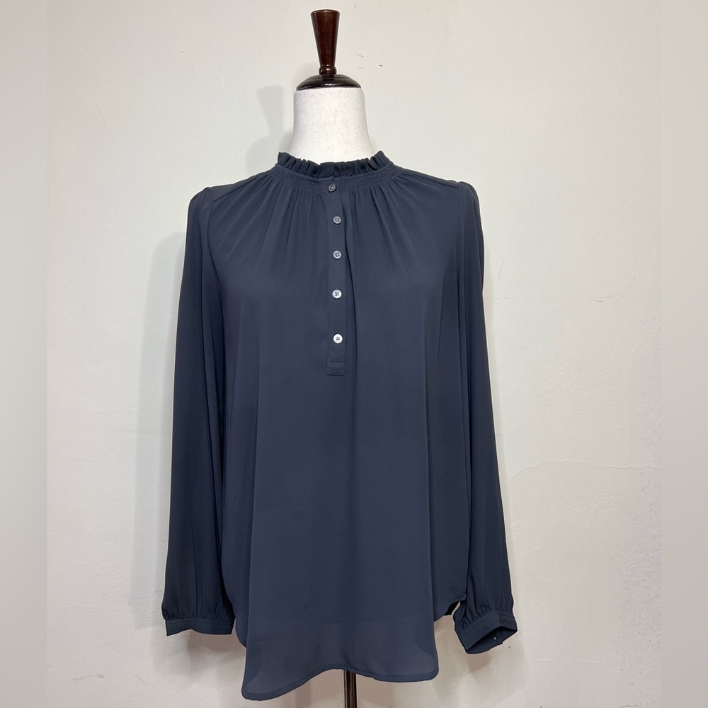 LOFT charcoal grey blouse size Small
